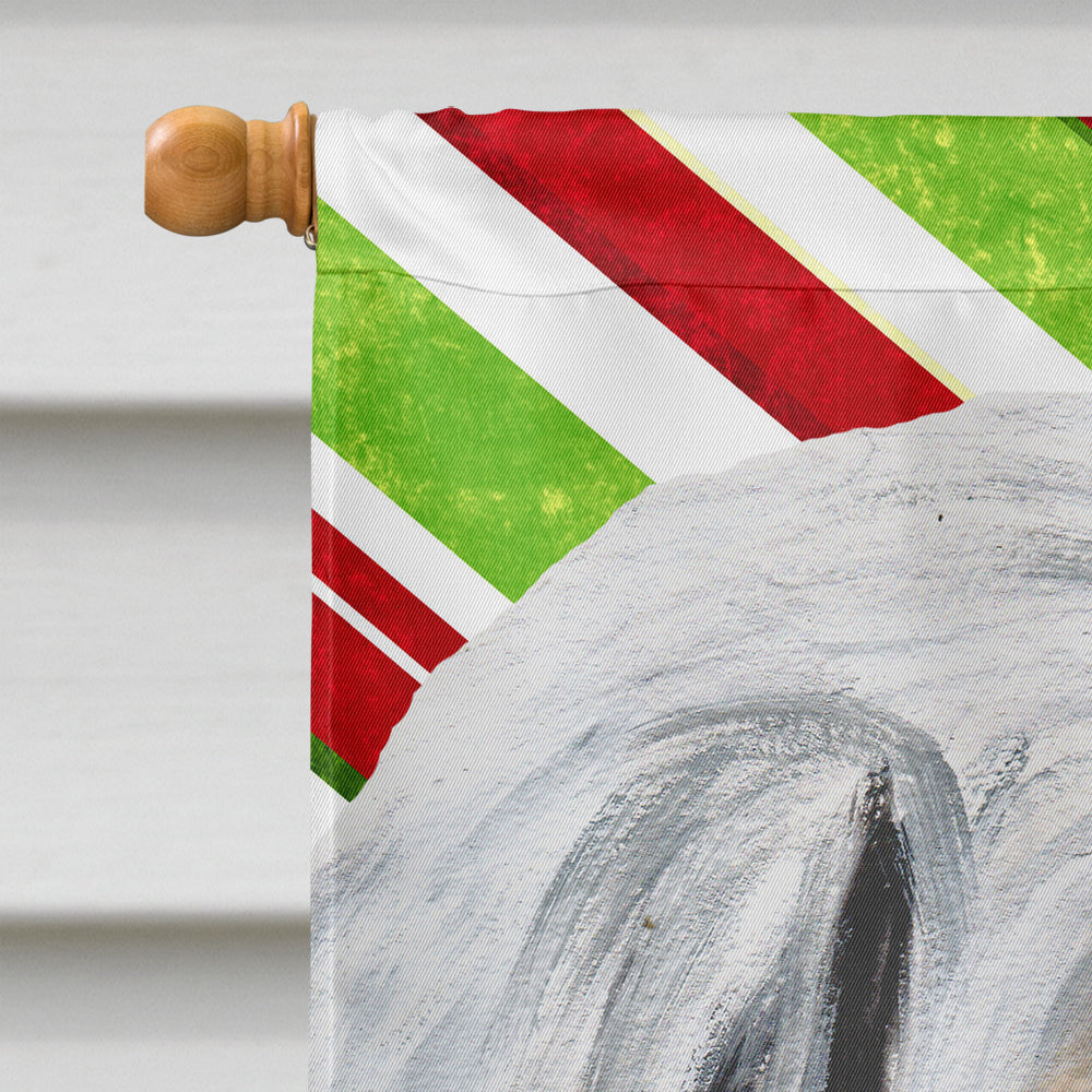 Great Pyrenees Candy Cane Christmas House Flag 28x40 Porch Sleeve Pole Decorative Outside Yard Banner Artwork Wall Hanging, Polyester