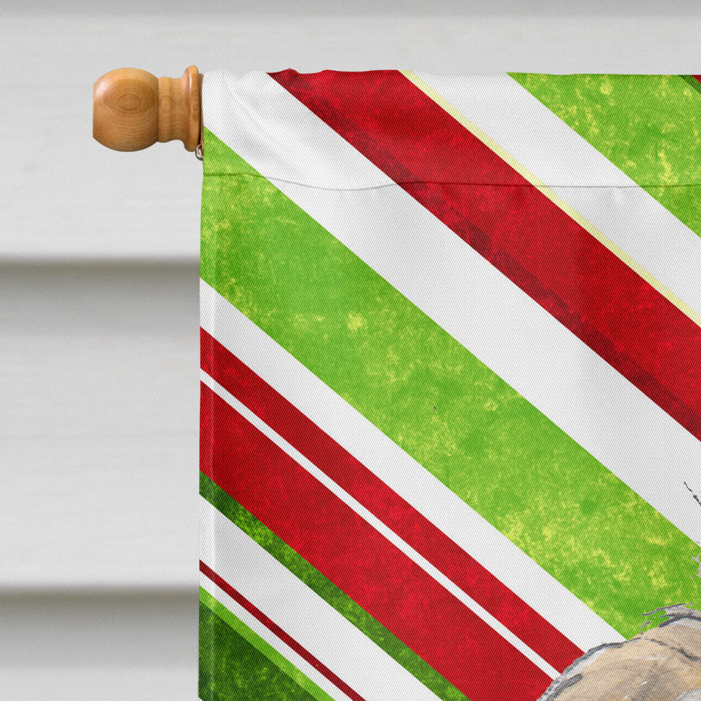 Golden Doodle 2 Candy Cane Christmas House Flag 28x40 Porch Sleeve Pole Decorative Outside Yard Banner Artwork Wall Hanging, Polyester