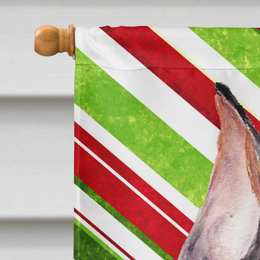 German Pinscher Candy Cane Christmas House Flag 28x40 Porch Sleeve Pole Decorative Outside Yard Banner Artwork Wall Hanging, Polyester