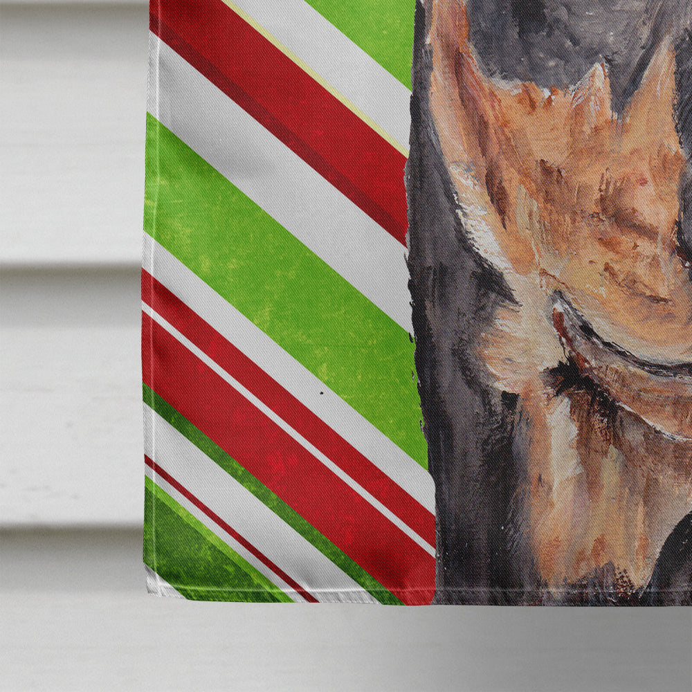 German Pinscher Candy Cane Christmas House Flag 28x40 Porch Sleeve Pole Decorative Outside Yard Banner Artwork Wall Hanging, Polyester