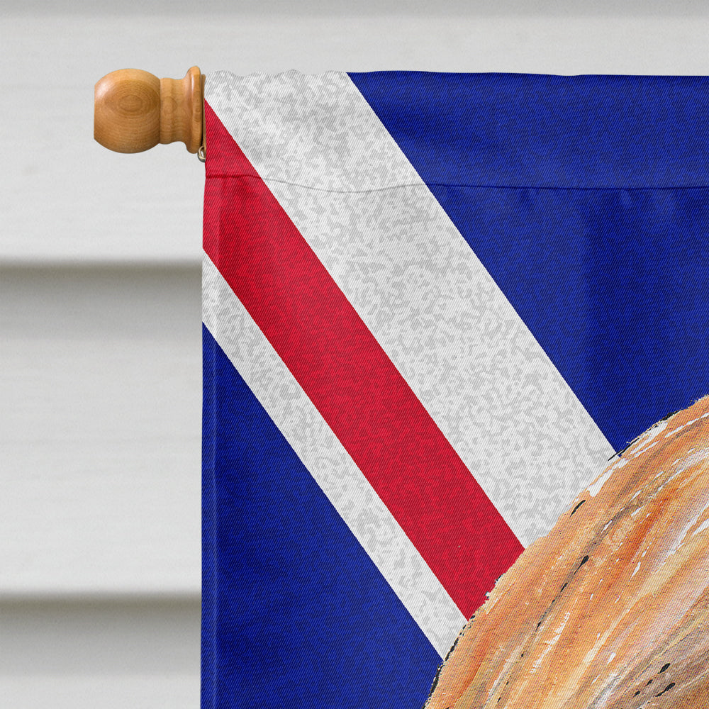 Afghan Hound with English Union Jack British Flag House Flag 28x40 Porch Sleeve Pole Decorative Outside Yard Banner Artwork Wall Hanging, Polyester