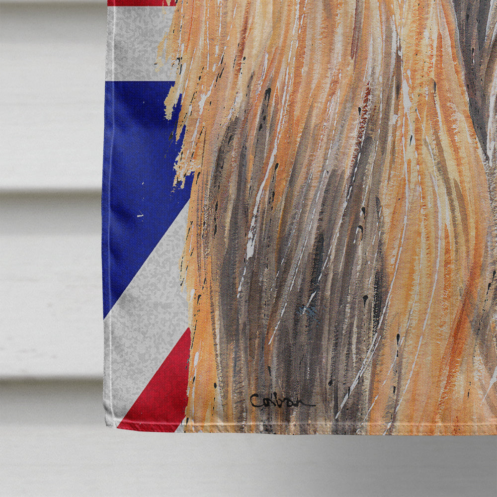 Afghan Hound with English Union Jack British Flag House Flag 28x40 Porch Sleeve Pole Decorative Outside Yard Banner Artwork Wall Hanging, Polyester