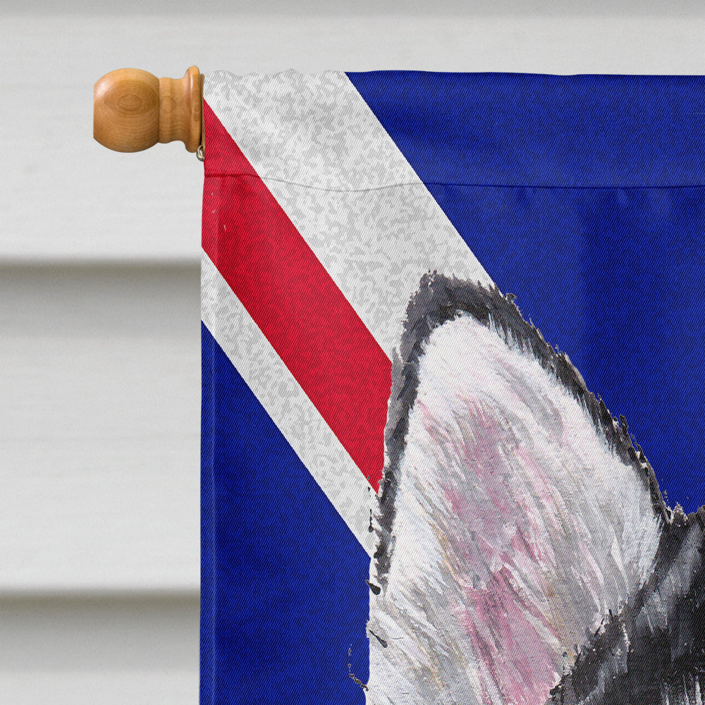 Alaskan Malamute with English Union Jack British Flag House Flag 28x40 Porch Sleeve Pole Decorative Outside Yard Banner Artwork Wall Hanging, Polyester
