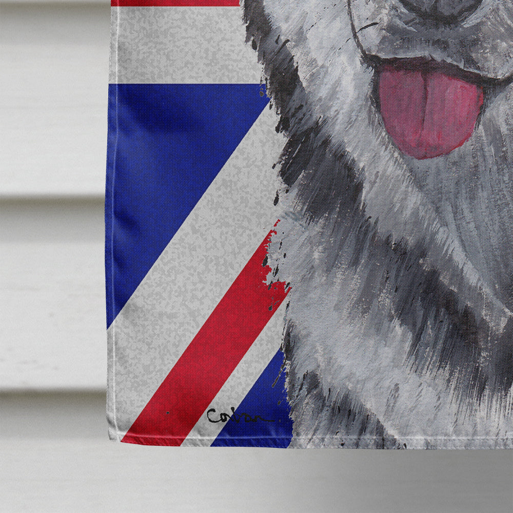Alaskan Malamute with English Union Jack British Flag House Flag 28x40 Porch Sleeve Pole Decorative Outside Yard Banner Artwork Wall Hanging, Polyester