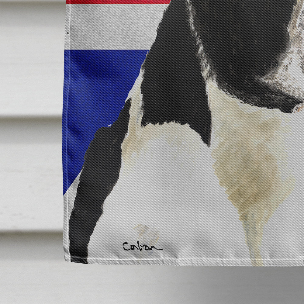Boston Terrier with English Union Jack British Flag House Flag 28x40 Porch Sleeve Pole Decorative Outside Yard Banner Artwork Wall Hanging, Polyester