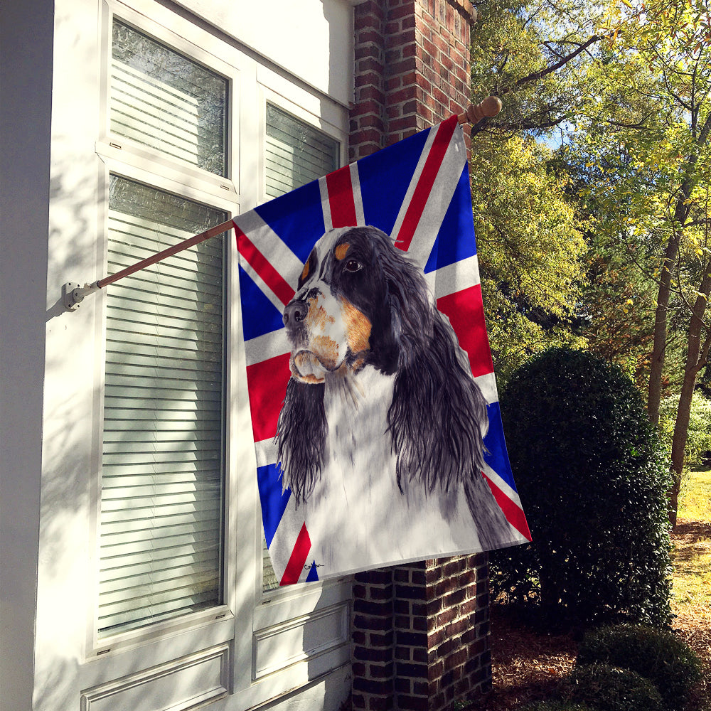 Welsh Springer Spaniel with English Union Jack British Flag House Flag 28x40 Porch Sleeve Pole Decorative Outside Yard Banner Artwork Wall Hanging, Polyester