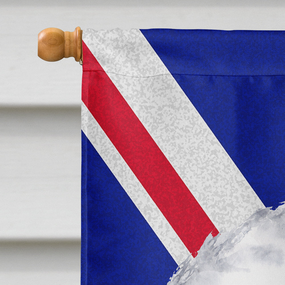 Bichon Frise with English Union Jack British Flag House Flag 28x40 Porch Sleeve Pole Decorative Outside Yard Banner Artwork Wall Hanging, Polyester