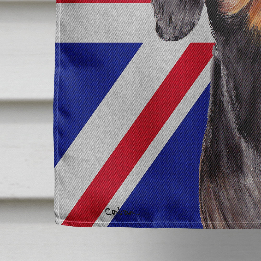 Dachshund with English Union Jack British Flag House Flag 28x40 Porch Sleeve Pole Decorative Outside Yard Banner Artwork Wall Hanging, Polyester