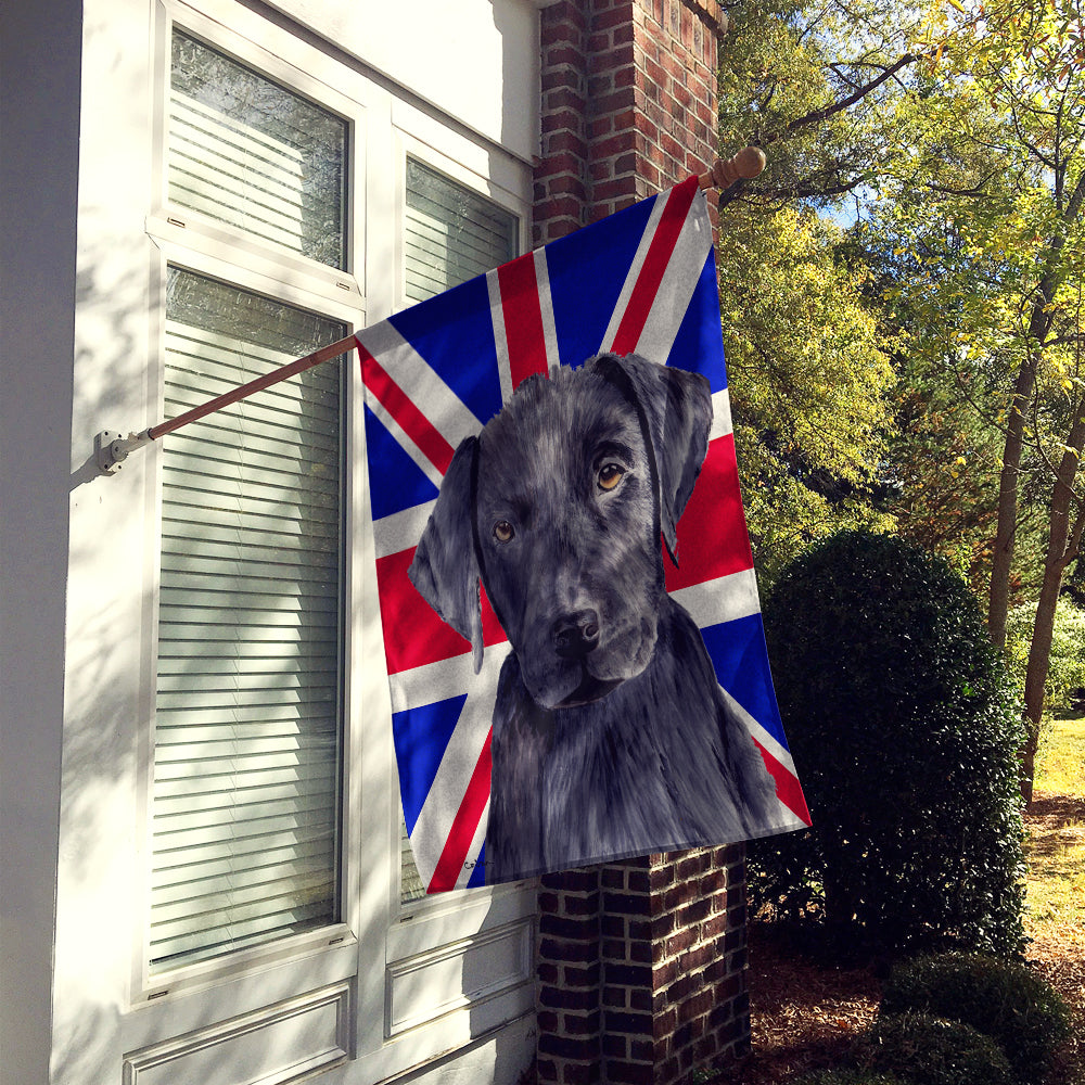 Labrador with English Union Jack British Flag House Flag 28x40 Porch Sleeve Pole Decorative Outside Yard Banner Artwork Wall Hanging, Polyester