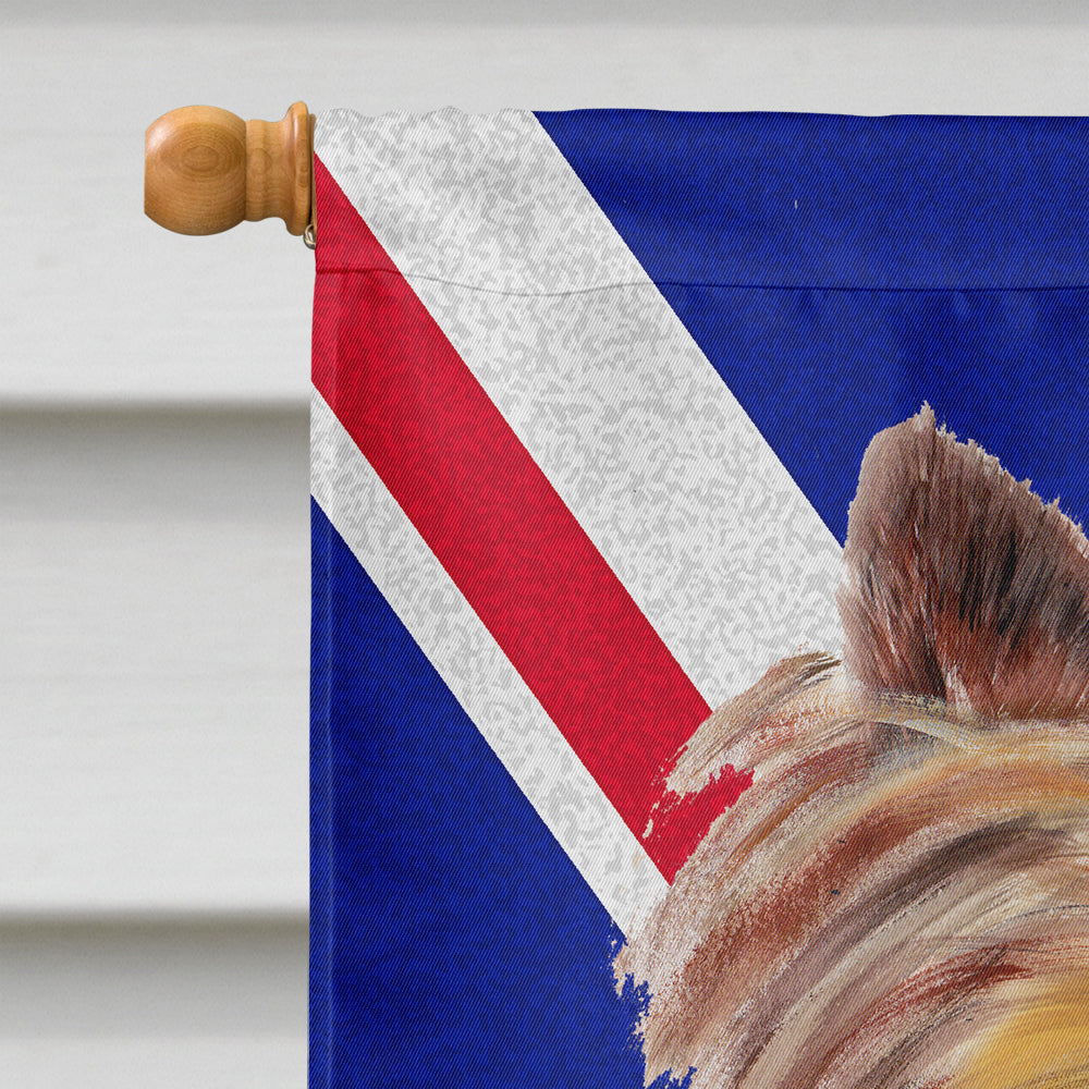 Yorkie with English Union Jack British Flag House Flag 28x40 Porch Sleeve Pole Decorative Outside Yard Banner Artwork Wall Hanging, Polyester