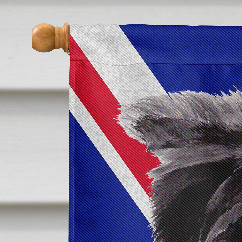 Border Collie with English Union Jack British Flag House Flag 28x40 Porch Sleeve Pole Decorative Outside Yard Banner Artwork Wall Hanging, Polyester