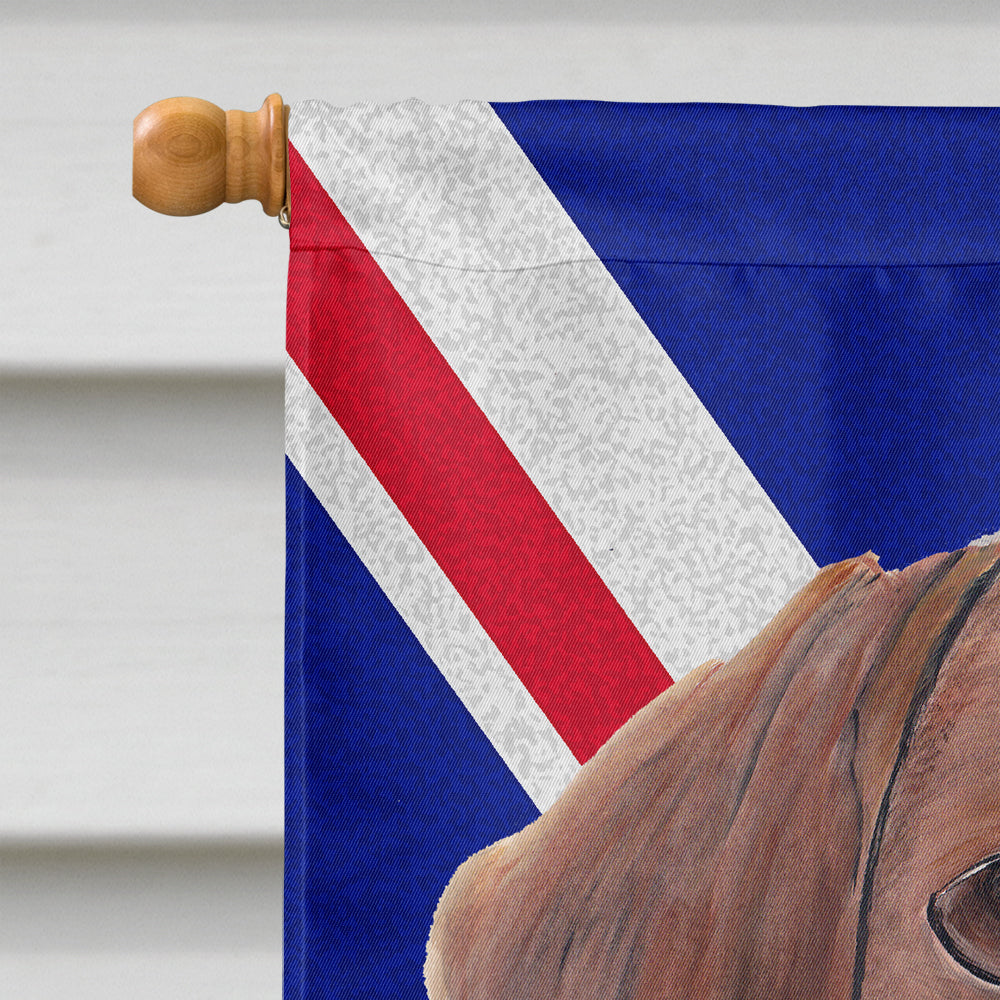 Dachshund with English Union Jack British Flag House Flag 28x40 Porch Sleeve Pole Decorative Outside Yard Banner Artwork Wall Hanging, Polyester