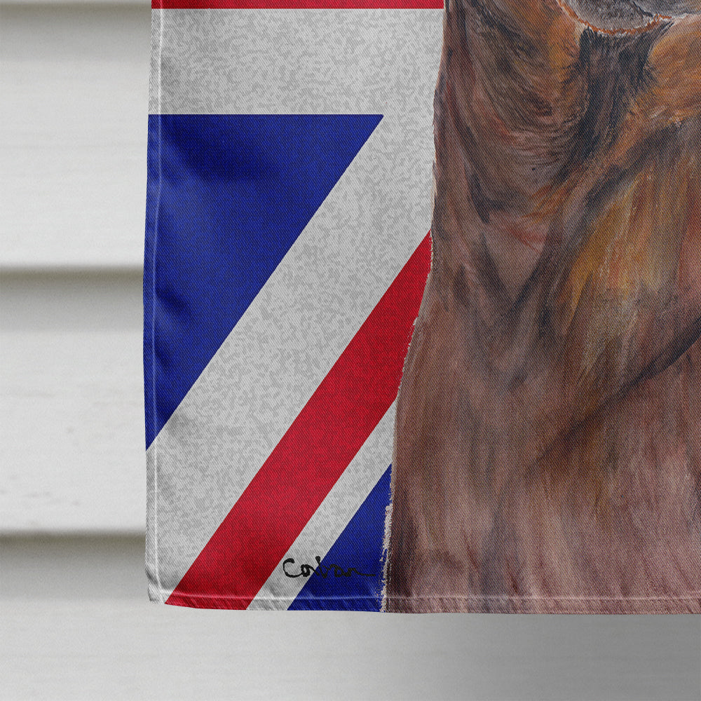 Dachshund with English Union Jack British Flag House Flag 28x40 Porch Sleeve Pole Decorative Outside Yard Banner Artwork Wall Hanging, Polyester