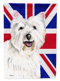 Westie with English Union Jack British Flag House Flag 28x40 Porch Sleeve Pole Decorative Outside Yard Banner Artwork Wall Hanging, Polyester