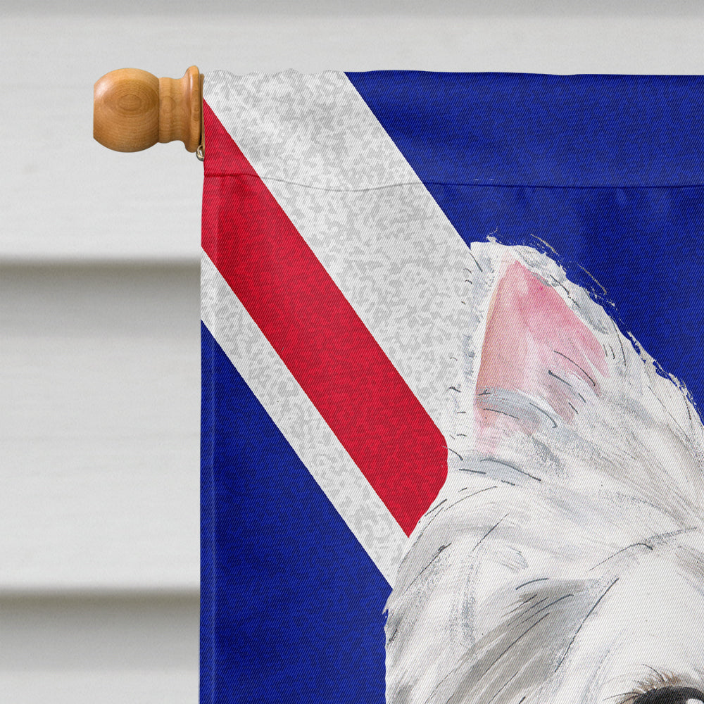 Westie with English Union Jack British Flag House Flag 28x40 Porch Sleeve Pole Decorative Outside Yard Banner Artwork Wall Hanging, Polyester