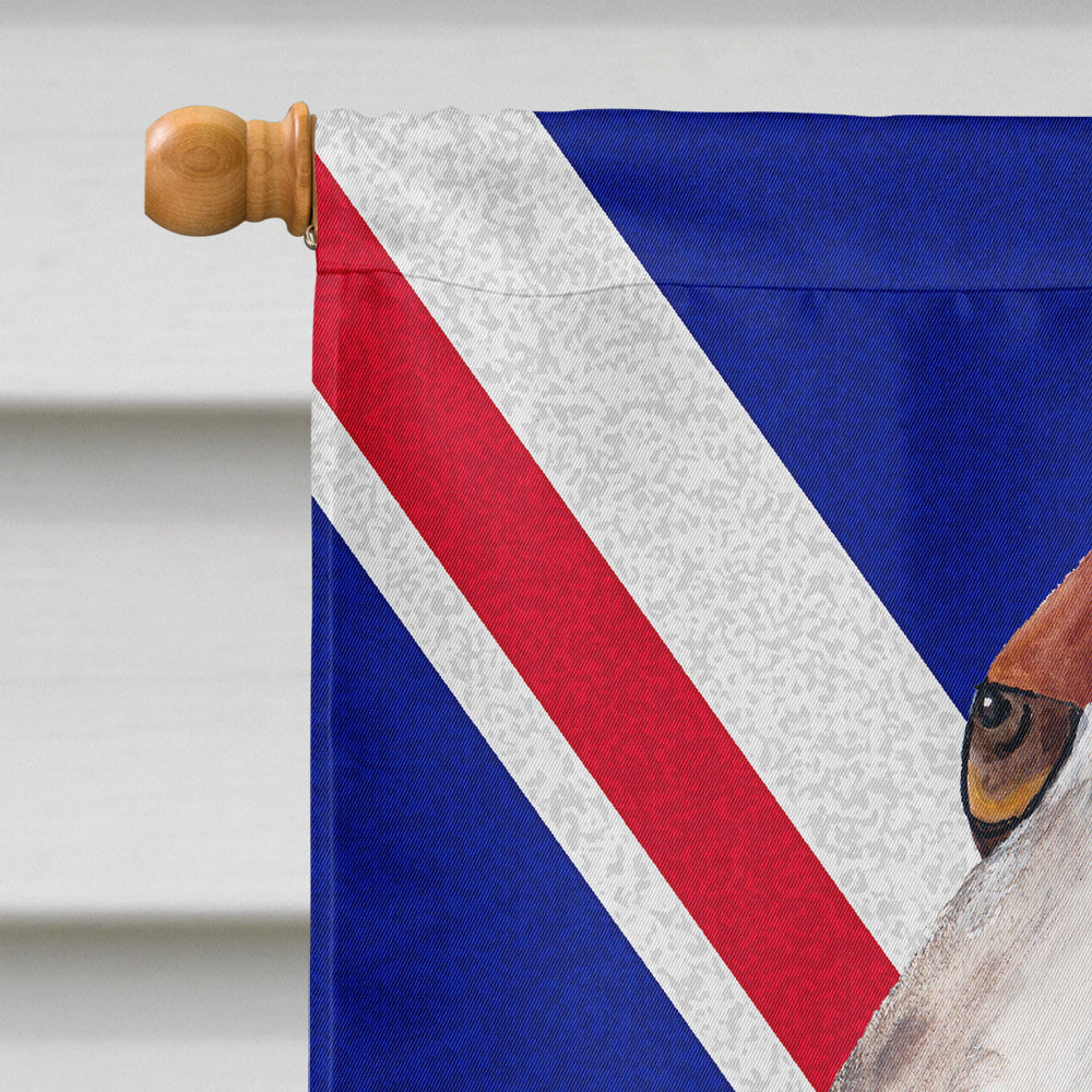 Basset Hound with English Union Jack British Flag House Flag 28x40 Porch Sleeve Pole Decorative Outside Yard Banner Artwork Wall Hanging, Polyester