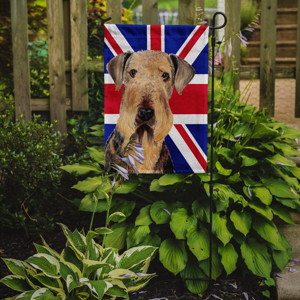 Airedale with English Union Jack British Flag Garden Flag Mailbox Decorative Yard Banner Outside Patio Artwork for Flower Beds, Garden Size, Multicolor