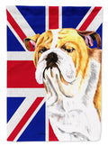 Bulldog English with Engish Union Jack British Flag House Flag 28x40 Porch Sleeve Pole Decorative Outside Yard Banner Artwork Wall Hanging, Polyester