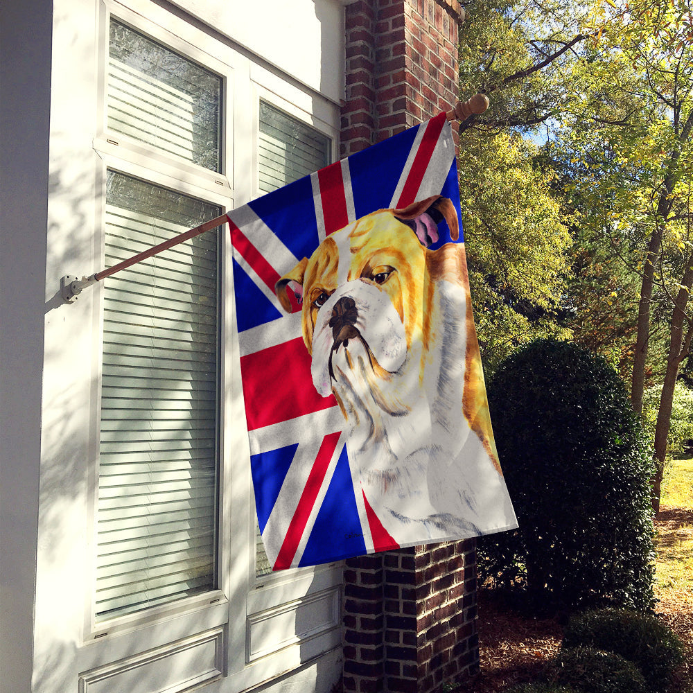 Bulldog English with Engish Union Jack British Flag House Flag 28x40 Porch Sleeve Pole Decorative Outside Yard Banner Artwork Wall Hanging, Polyester