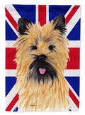 Cairn Terrier with English Union Jack British Flag House Flag 28x40 Porch Sleeve Pole Decorative Outside Yard Banner Artwork Wall Hanging, Polyester