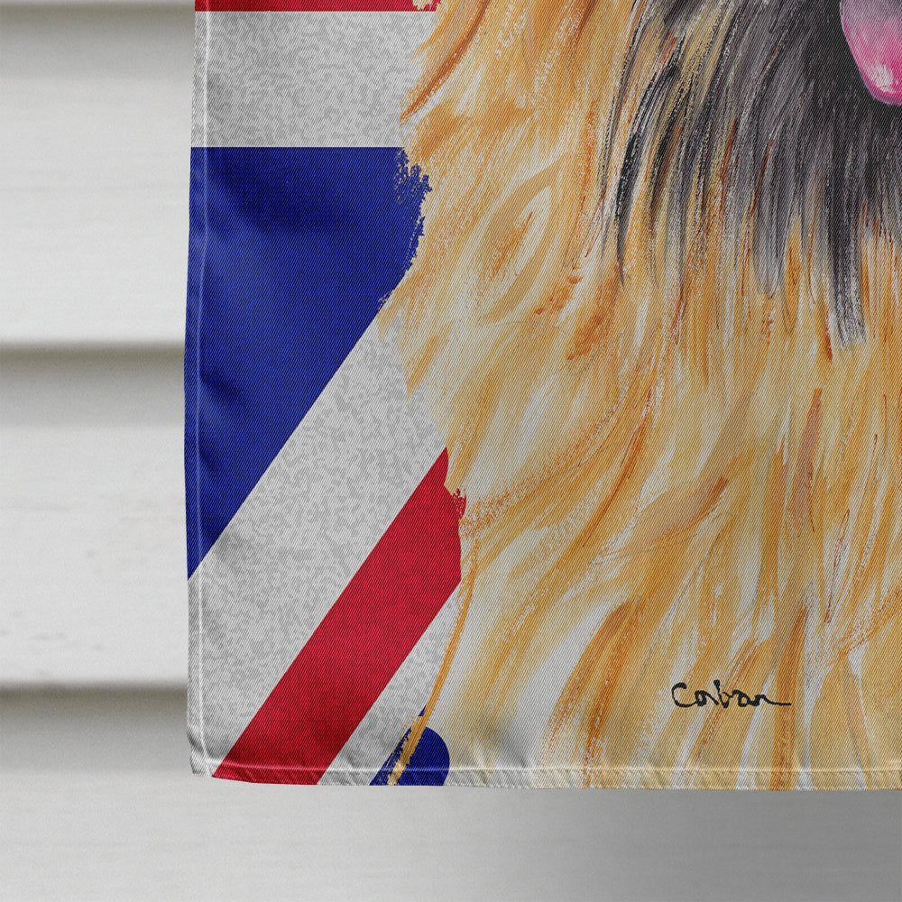 Cairn Terrier with English Union Jack British Flag House Flag 28x40 Porch Sleeve Pole Decorative Outside Yard Banner Artwork Wall Hanging, Polyester