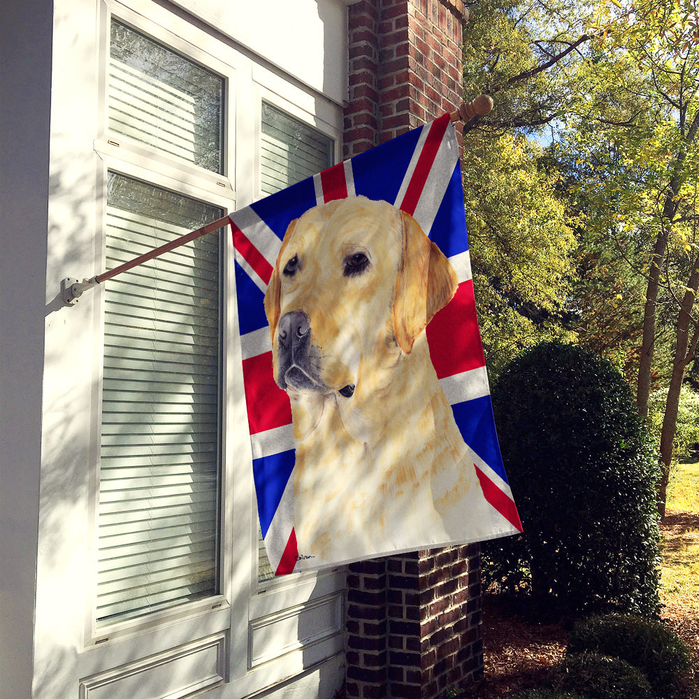 Labrador with English Union Jack British Flag House Flag 28x40 Porch Sleeve Pole Decorative Outside Yard Banner Artwork Wall Hanging, Polyester