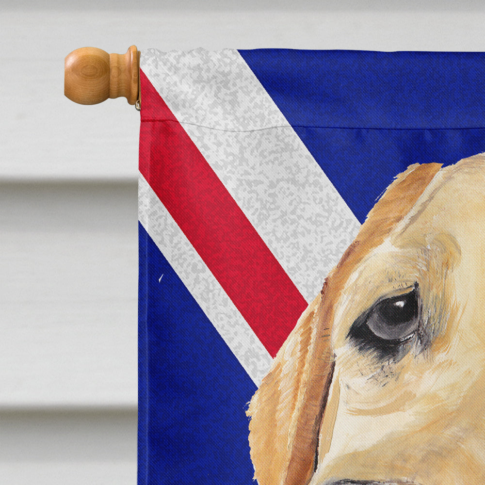 Labrador with English Union Jack British Flag House Flag 28x40 Porch Sleeve Pole Decorative Outside Yard Banner Artwork Wall Hanging, Polyester