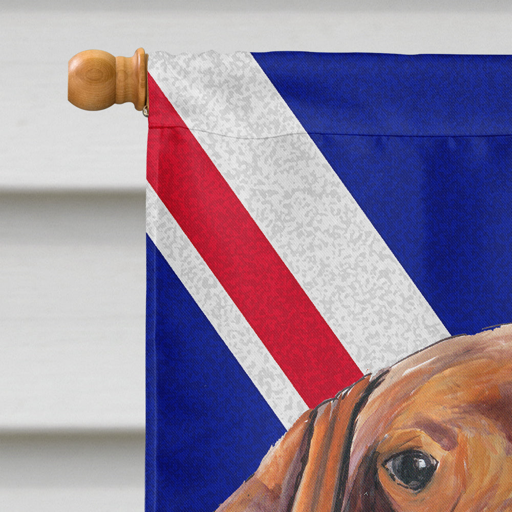 Vizsla with English Union Jack British Flag House Flag 28x40 Porch Sleeve Pole Decorative Outside Yard Banner Artwork Wall Hanging, Polyester