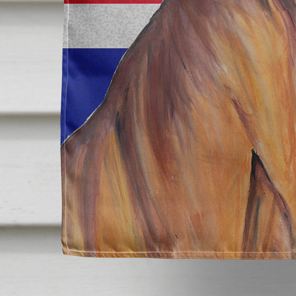 Vizsla with English Union Jack British Flag House Flag 28x40 Porch Sleeve Pole Decorative Outside Yard Banner Artwork Wall Hanging, Polyester