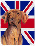 Vizsla with English Union Jack British Flag Cutting Board Tempered Glass Kitchen Cutting Surface, Heat Resistant Chopping, Non-Slip Feet, Food Prep & Serving