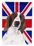 Springer Spaniel with English Union Jack British Flag House Flag 28x40 Porch Sleeve Pole Decorative Outside Yard Banner Artwork Wall Hanging, Polyester