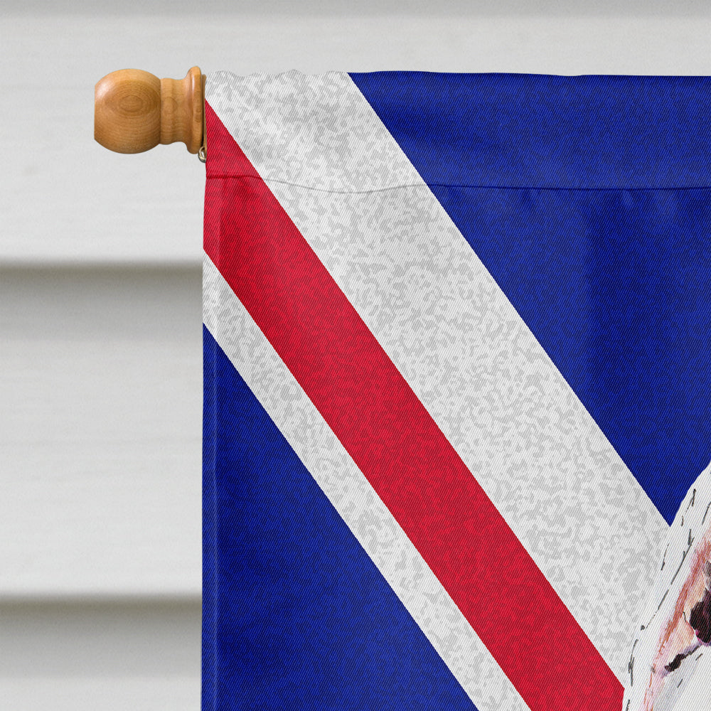 Pit Bull with English Union Jack British Flag House Flag 28x40 Porch Sleeve Pole Decorative Outside Yard Banner Artwork Wall Hanging, Polyester