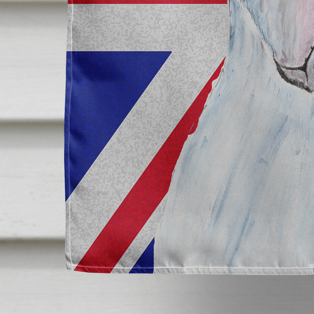 Pit Bull with English Union Jack British Flag House Flag 28x40 Porch Sleeve Pole Decorative Outside Yard Banner Artwork Wall Hanging, Polyester