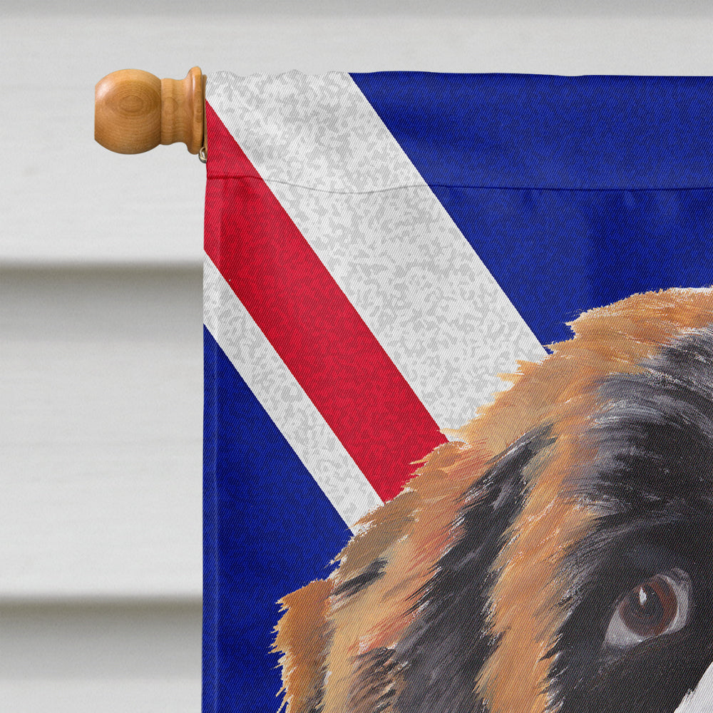 Saint Bernard with English Union Jack British Flag House Flag 28x40 Porch Sleeve Pole Decorative Outside Yard Banner Artwork Wall Hanging, Polyester