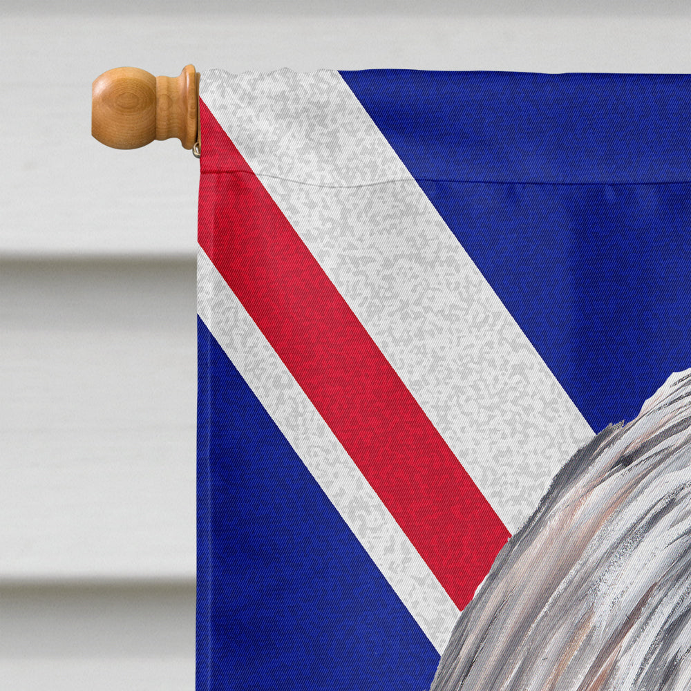 Shih Tzu with English Union Jack British Flag House Flag 28x40 Porch Sleeve Pole Decorative Outside Yard Banner Artwork Wall Hanging, Polyester