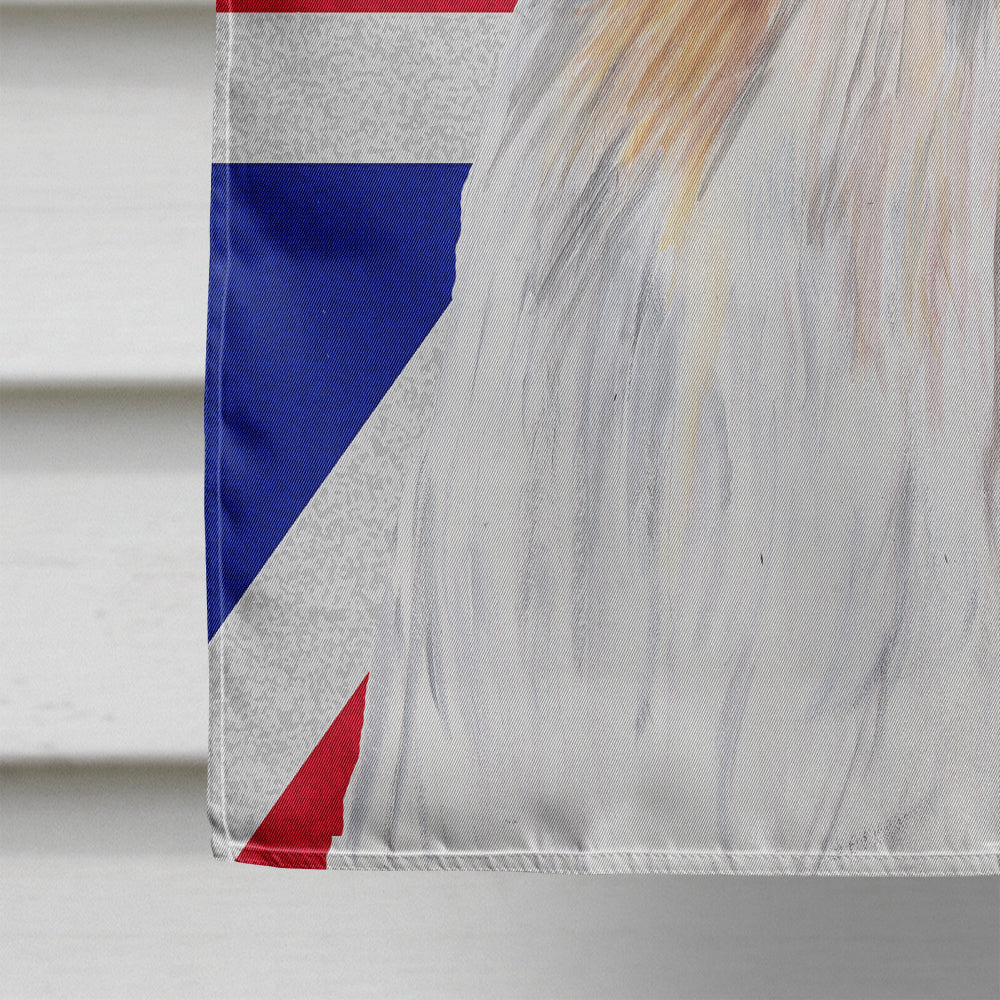 Shih Tzu with English Union Jack British Flag House Flag 28x40 Porch Sleeve Pole Decorative Outside Yard Banner Artwork Wall Hanging, Polyester