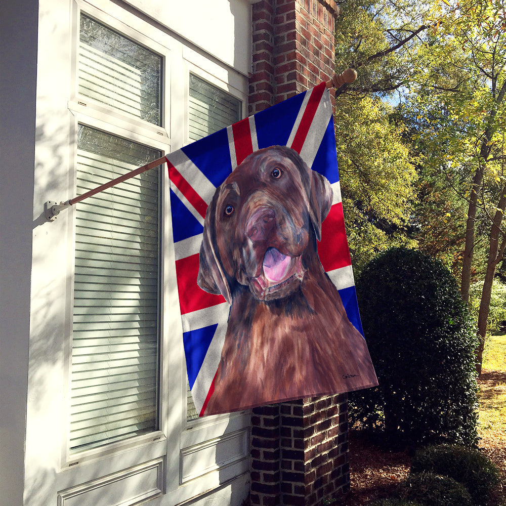 Labrador with English Union Jack British Flag House Flag 28x40 Porch Sleeve Pole Decorative Outside Yard Banner Artwork Wall Hanging, Polyester