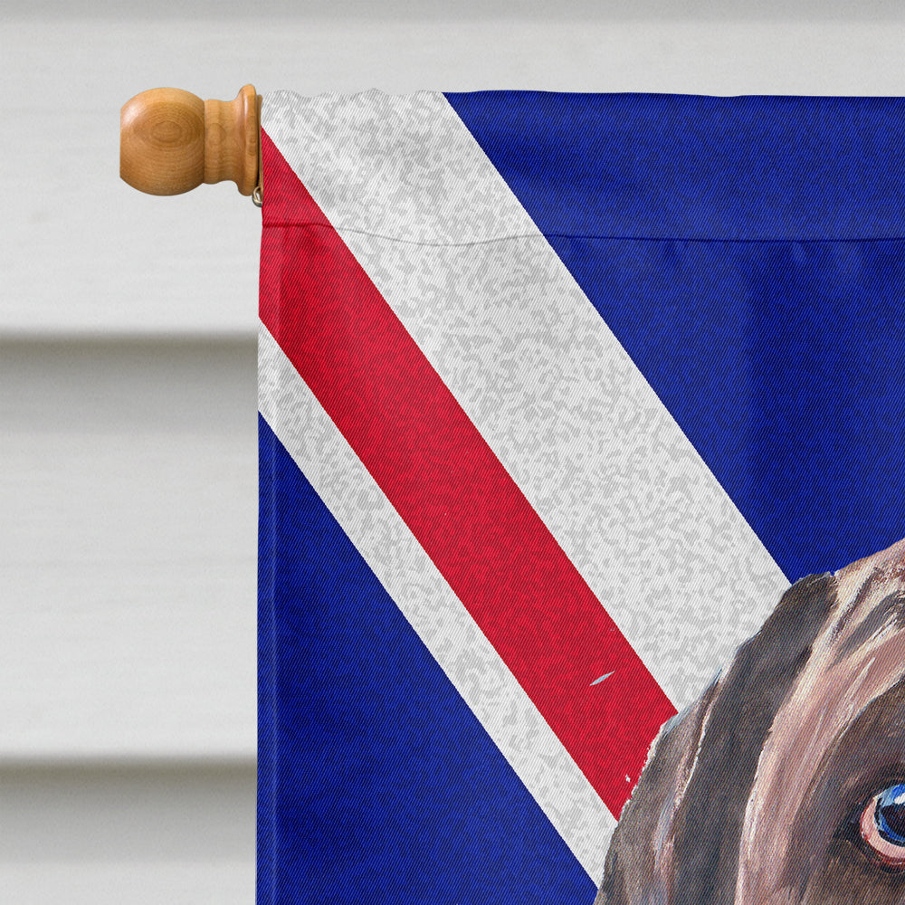 Labrador with English Union Jack British Flag House Flag 28x40 Porch Sleeve Pole Decorative Outside Yard Banner Artwork Wall Hanging, Polyester