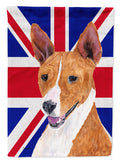 Basenji with English Union Jack British Flag House Flag 28x40 Porch Sleeve Pole Decorative Outside Yard Banner Artwork Wall Hanging, Polyester