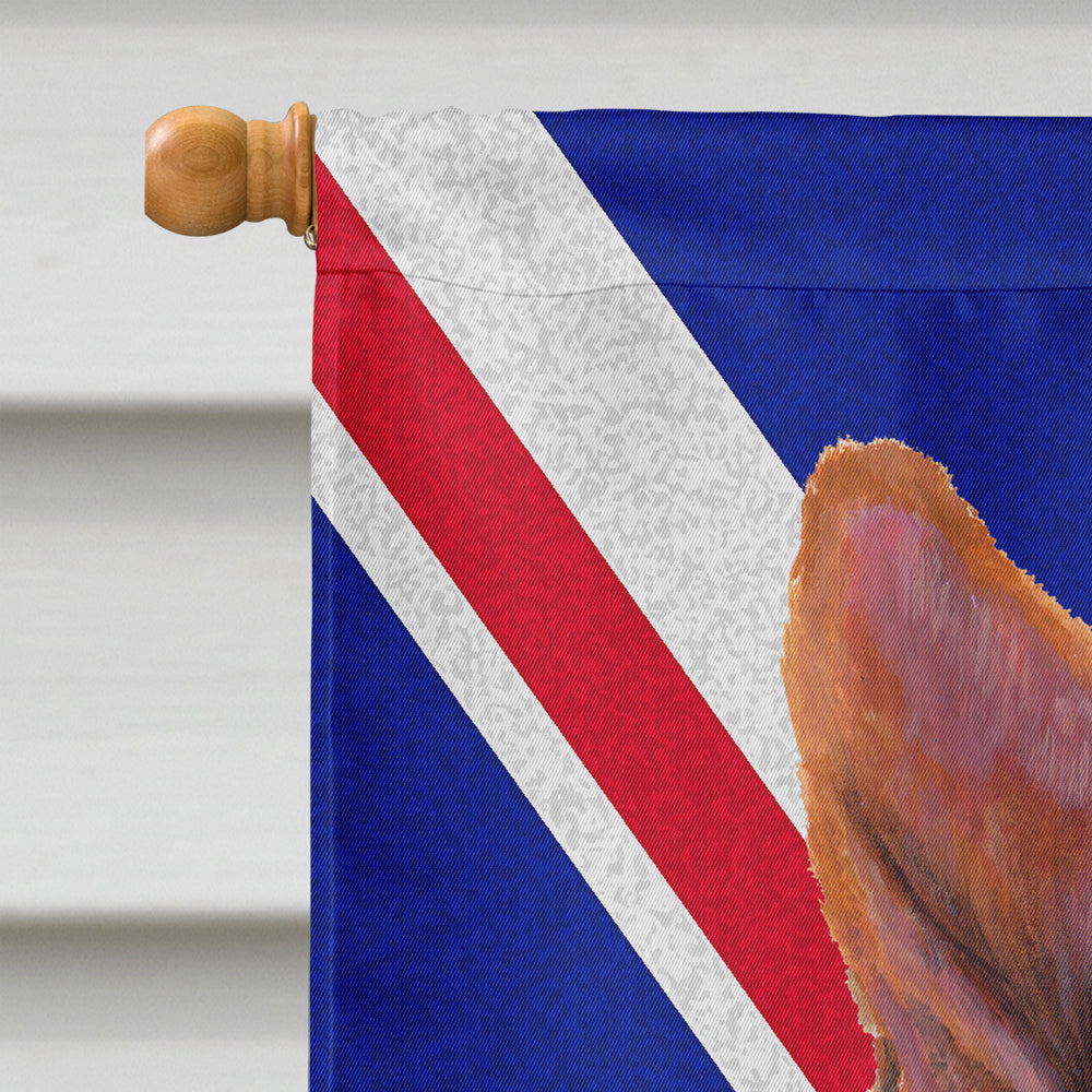 Basenji with English Union Jack British Flag House Flag 28x40 Porch Sleeve Pole Decorative Outside Yard Banner Artwork Wall Hanging, Polyester