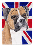 Boxer with English Union Jack British Flag House Flag 28x40 Porch Sleeve Pole Decorative Outside Yard Banner Artwork Wall Hanging, Polyester