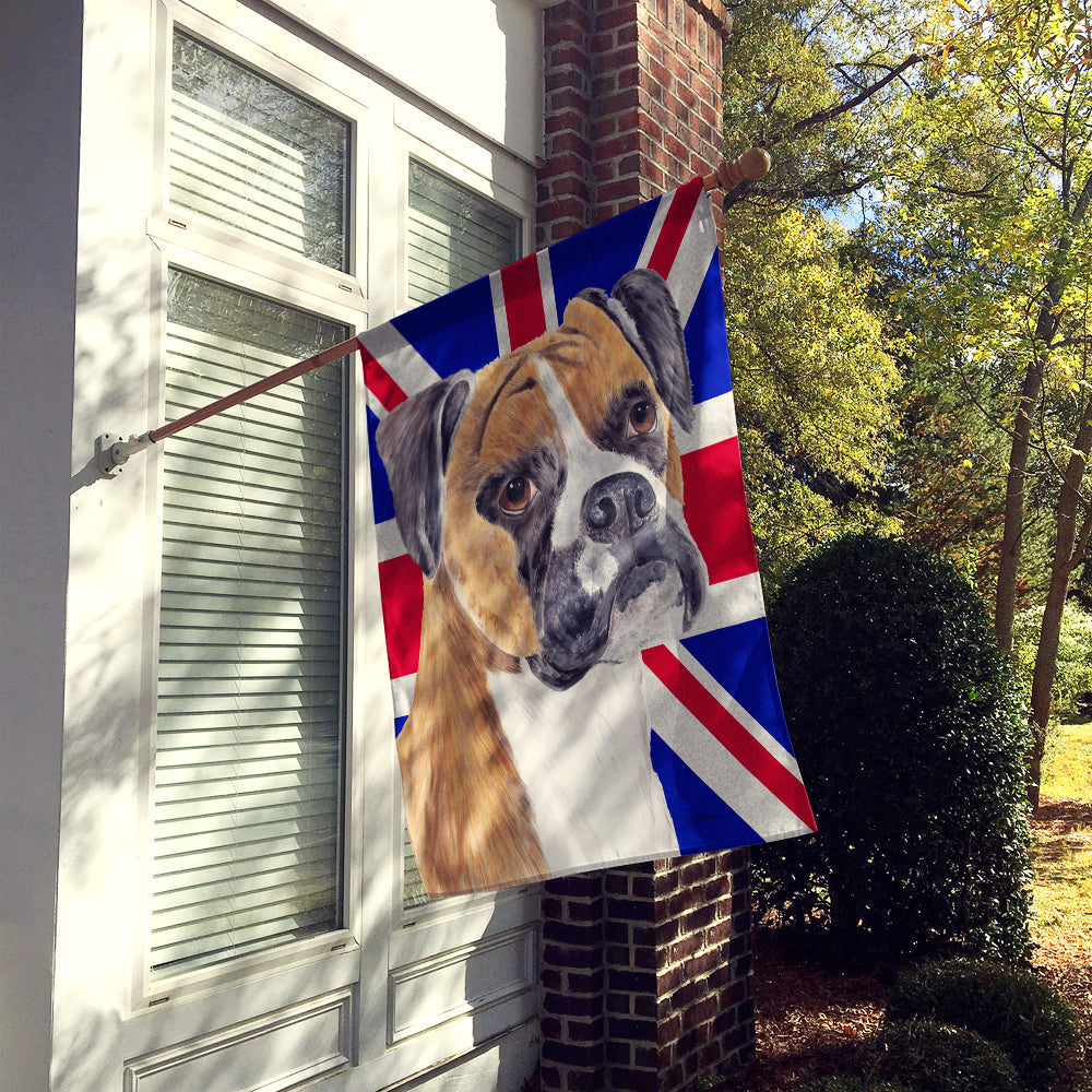 Boxer with English Union Jack British Flag House Flag 28x40 Porch Sleeve Pole Decorative Outside Yard Banner Artwork Wall Hanging, Polyester