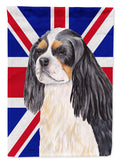 Cavalier Spaniel with English Union Jack British Flag House Flag 28x40 Porch Sleeve Pole Decorative Outside Yard Banner Artwork Wall Hanging, Polyester