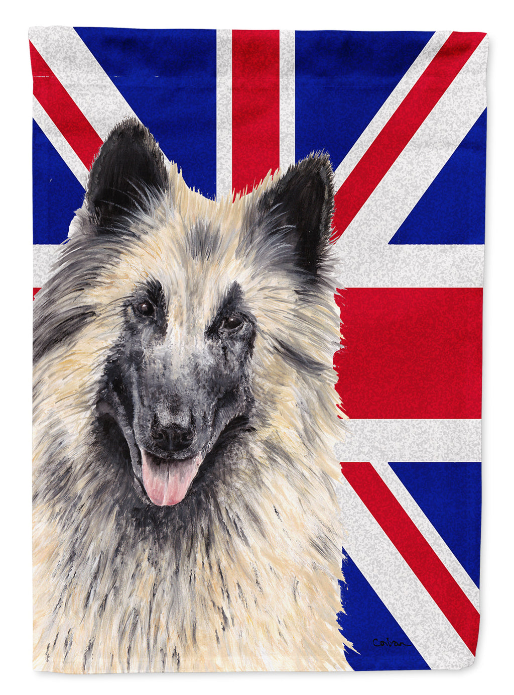 Belgian Tervuren with English Union Jack British Flag House Flag 28x40 Porch Sleeve Pole Decorative Outside Yard Banner Artwork Wall Hanging, Polyester