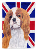 Cavalier Spaniel with English Union Jack British Flag House Flag 28x40 Porch Sleeve Pole Decorative Outside Yard Banner Artwork Wall Hanging, Polyester