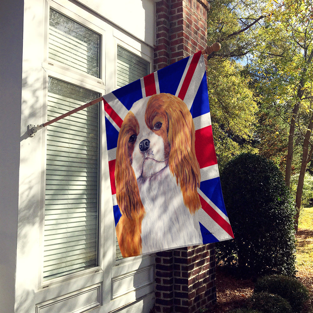 Cavalier Spaniel with English Union Jack British Flag House Flag 28x40 Porch Sleeve Pole Decorative Outside Yard Banner Artwork Wall Hanging, Polyester
