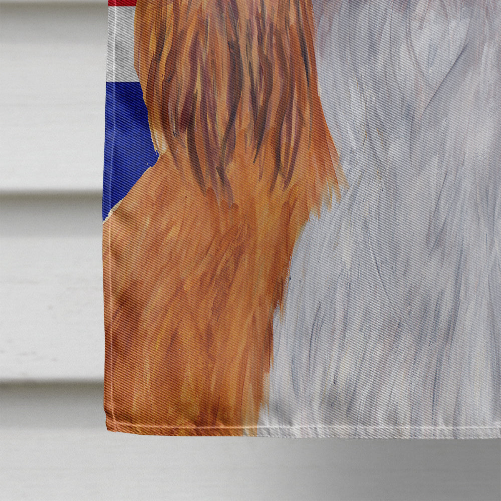 Cavalier Spaniel with English Union Jack British Flag House Flag 28x40 Porch Sleeve Pole Decorative Outside Yard Banner Artwork Wall Hanging, Polyester