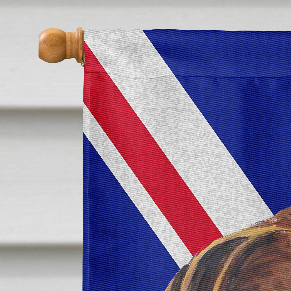 German Shorthaired Pointer with English Union Jack British Flag House Flag 28x40 Porch Sleeve Pole Decorative Outside Yard Banner Artwork Wall Hanging, Polyester