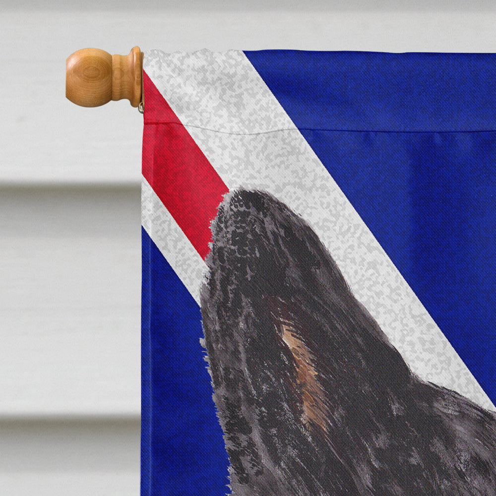 Australian Cattle Dog with English Union Jack British Flag House Flag 28x40 Porch Sleeve Pole Decorative Outside Yard Banner Artwork Wall Hanging, Polyester