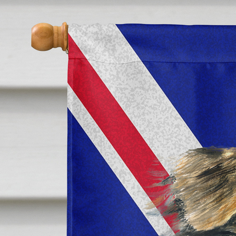 Australian Shepherd with English Union Jack British Flag House Flag 28x40 Porch Sleeve Pole Decorative Outside Yard Banner Artwork Wall Hanging, Polyester